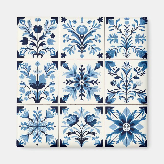 Portuguese blue tile magnet (Front)