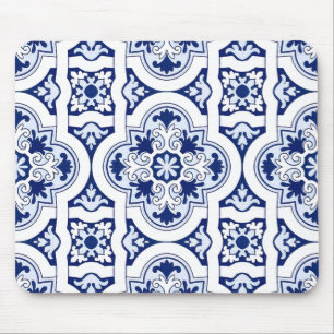 Portuguese blue tile mouse mat