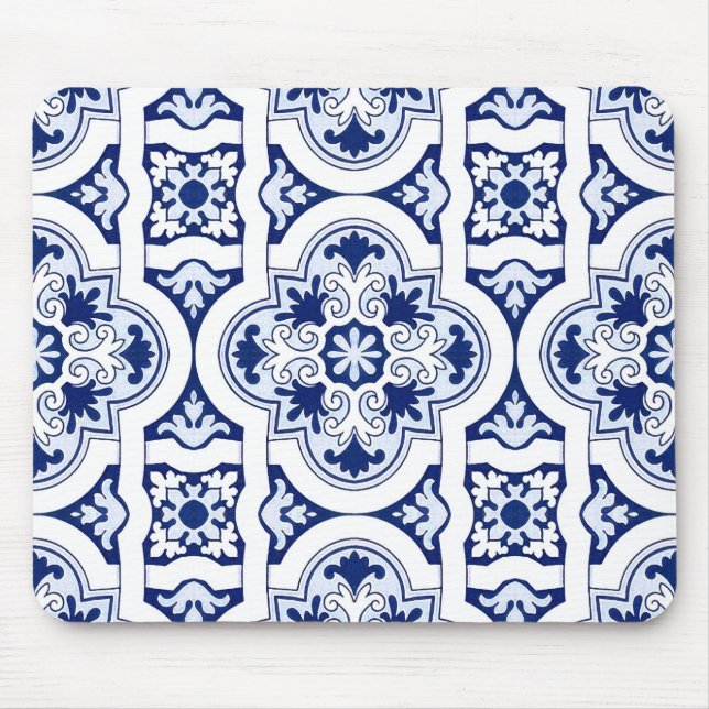 Portuguese blue tile mouse mat (Front)