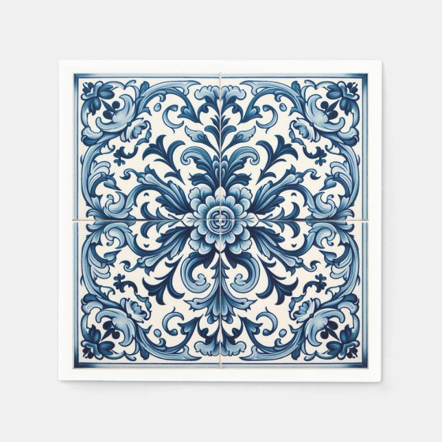 Portuguese blue tile napkin (Front)