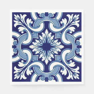 Portuguese blue tile napkin