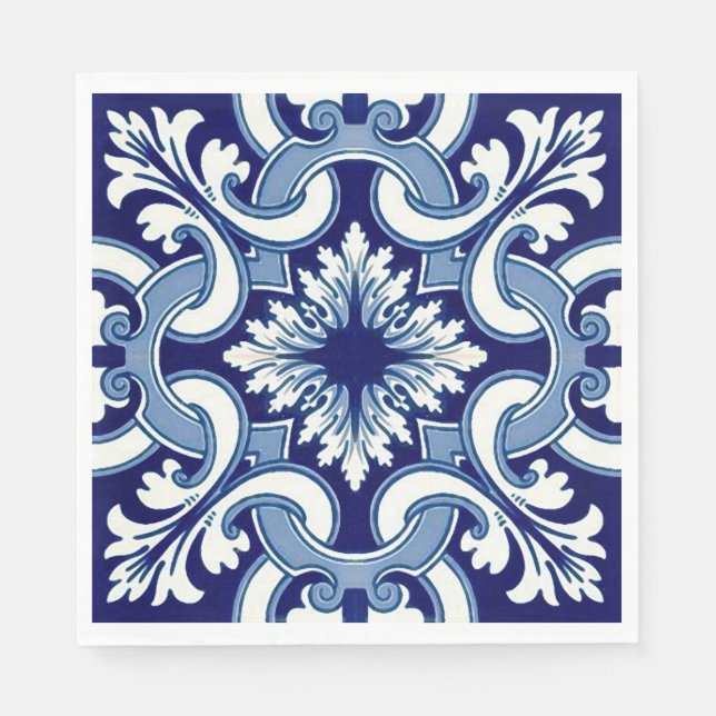 Portuguese blue tile napkin (Front)