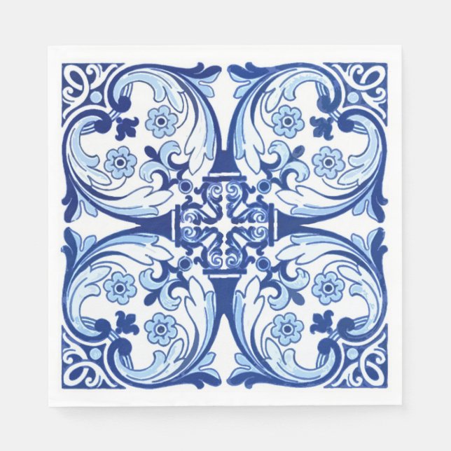 Portuguese blue tile napkin (Front)