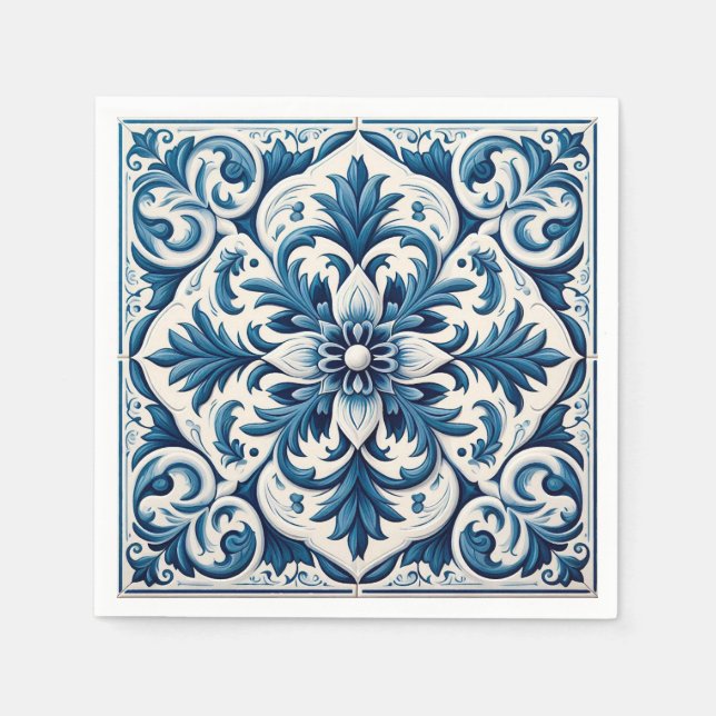 Portuguese blue tile napkin (Front)