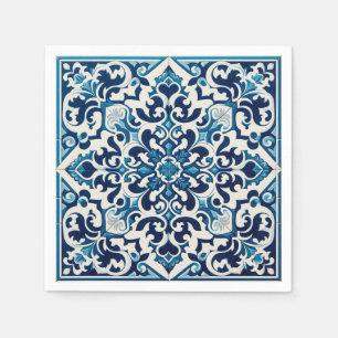Portuguese blue tile napkin