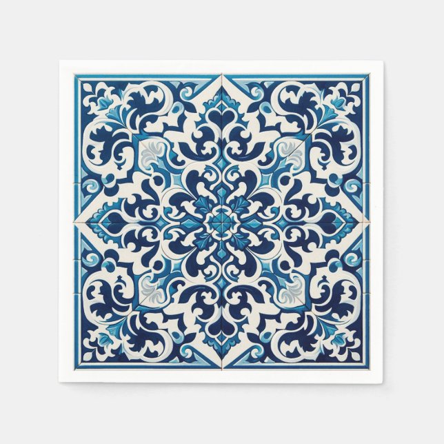 Portuguese blue tile napkin (Front)