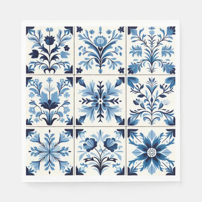 Portuguese blue tile napkins (Front)