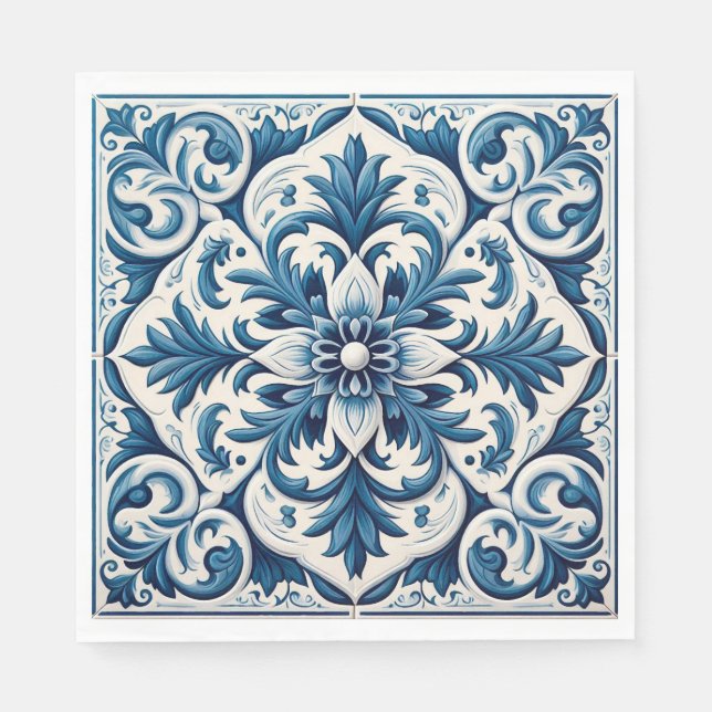 Portuguese blue tile napkins (Front)