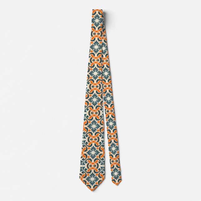 Portuguese blue tile neck tie (Front)