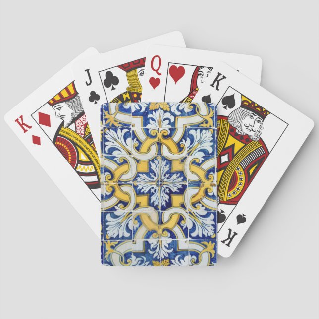 Portuguese blue tile playing cards (Back)