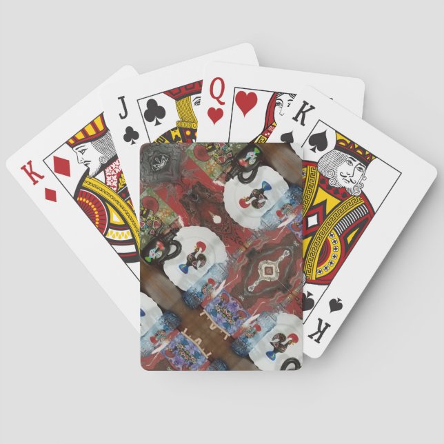 Portuguese blue tile playing cards (Back)