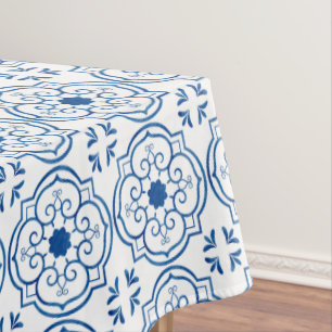 Portuguese blue tile tablecloth