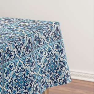 Portuguese blue tile tablecloth