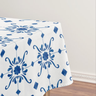 Portuguese blue tile tablecloth