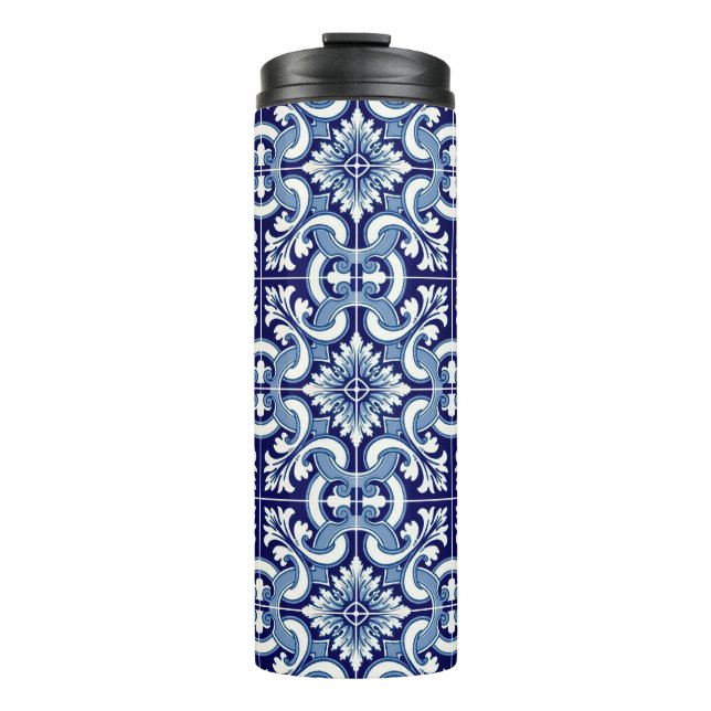 Portuguese blue tile thermal tumbler (Front)