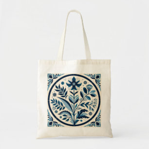 Portuguese blue tile tote bag