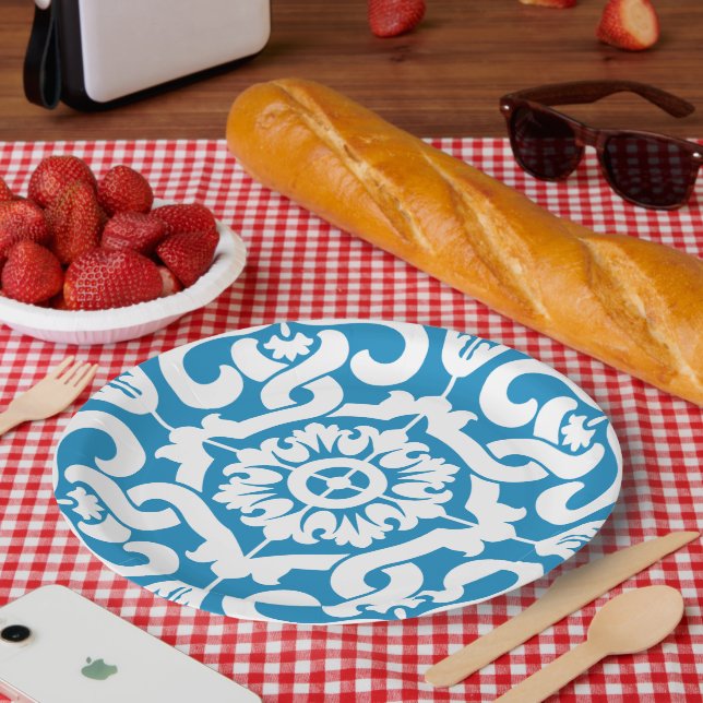 Portuguese blue tiles 1 paper plate (Picnic)