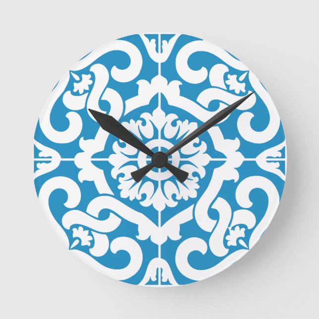 Portuguese blue tiles 1 round clock (Front)