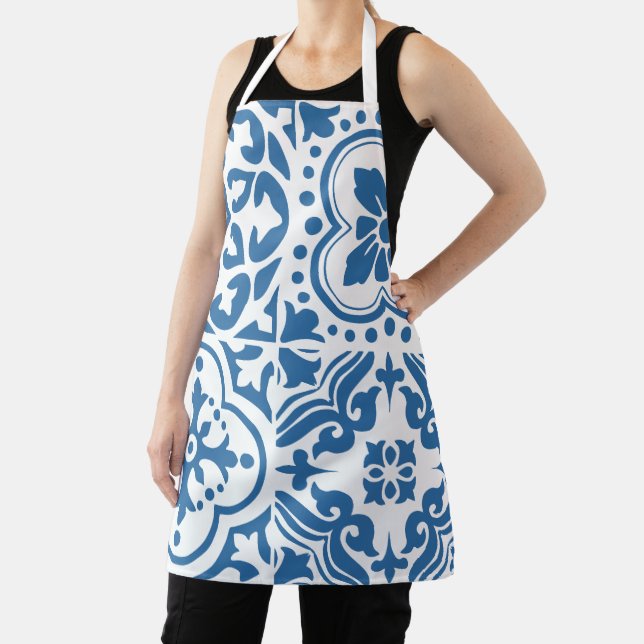 Portuguese blue tiles 2 apron (Insitu)