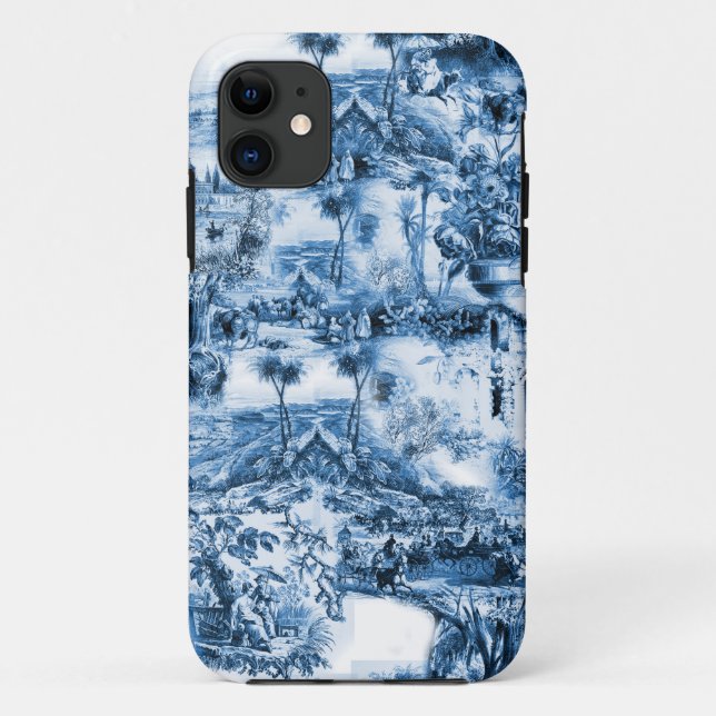 Portuguese blue tiles romantic scene pattern Case-Mate iPhone case (Back)