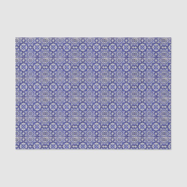 Portuguese Bridal shower Mediterranean tile Tissue Paper (Front)