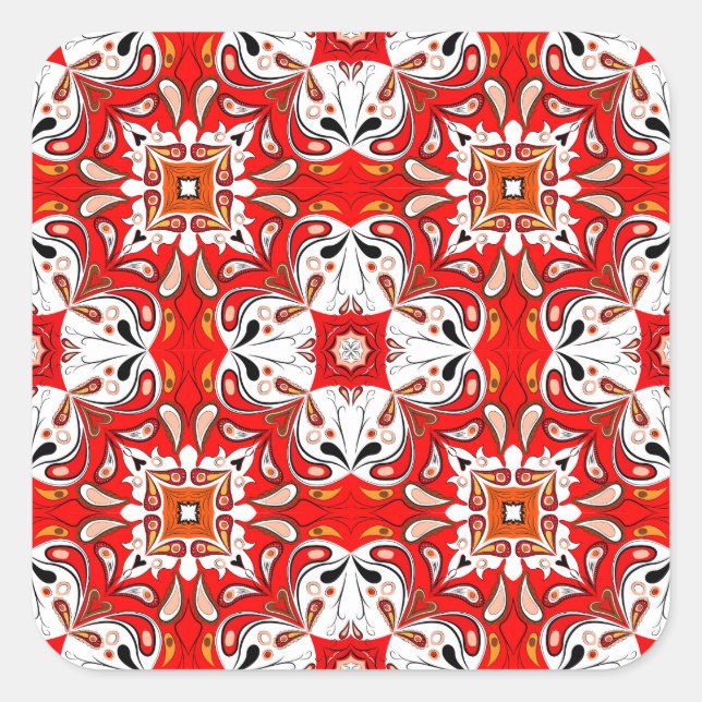 Portuguese Ceramic Tile Pattern Square Sticker (Front)