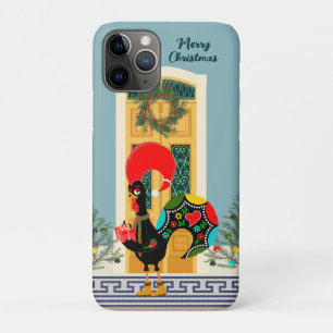 Portuguese Christmas house with Rooster Greetings iPhone 11 Pro Case