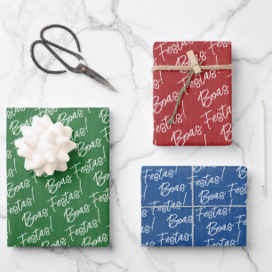 Portuguese Christmas Wrapping Paper Sheet