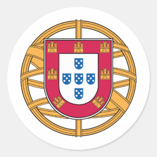 Portuguese Coat of Arms Classic Round Sticker