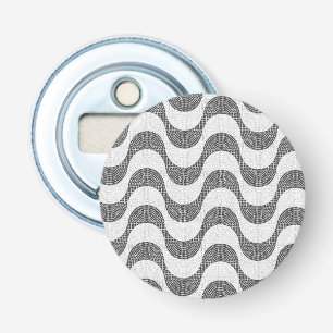 Portuguese cobblestone black and white waves  bottle opener