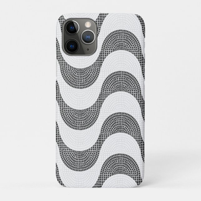Portuguese cobblestone black and white waves  Case-Mate iPhone case (Back)