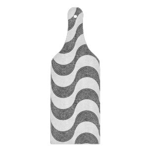 Portuguese cobblestone black and white waves cutting board