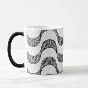 Portuguese cobblestone black and white waves  magic mug