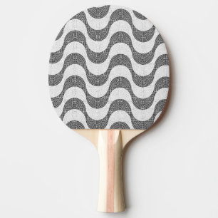 Portuguese cobblestone black and white waves  ping pong paddle