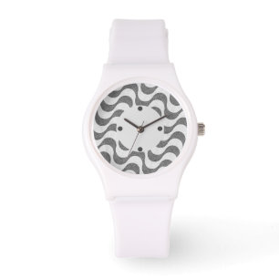 Portuguese cobblestone black and white waves  watch
