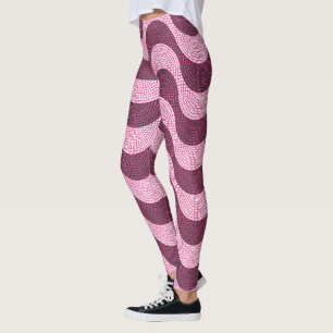 Portuguese cobblestone pavement waves in pink leggings