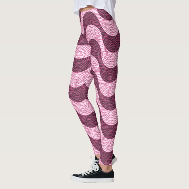 Portuguese cobblestone pavement waves in pink leggings (Left)