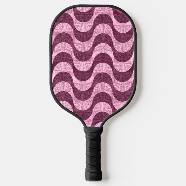 Portuguese cobblestone waves in modern pink pickleball paddle (Front)