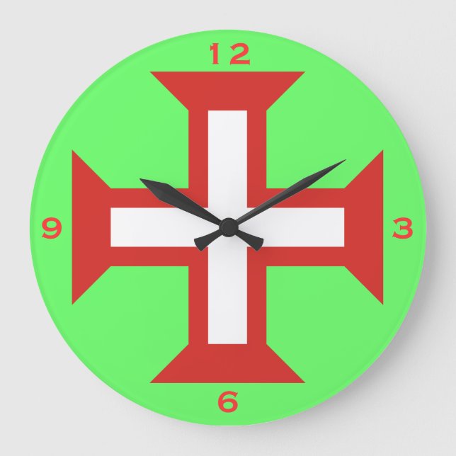 Portuguese Cross Wall Clock (Front)