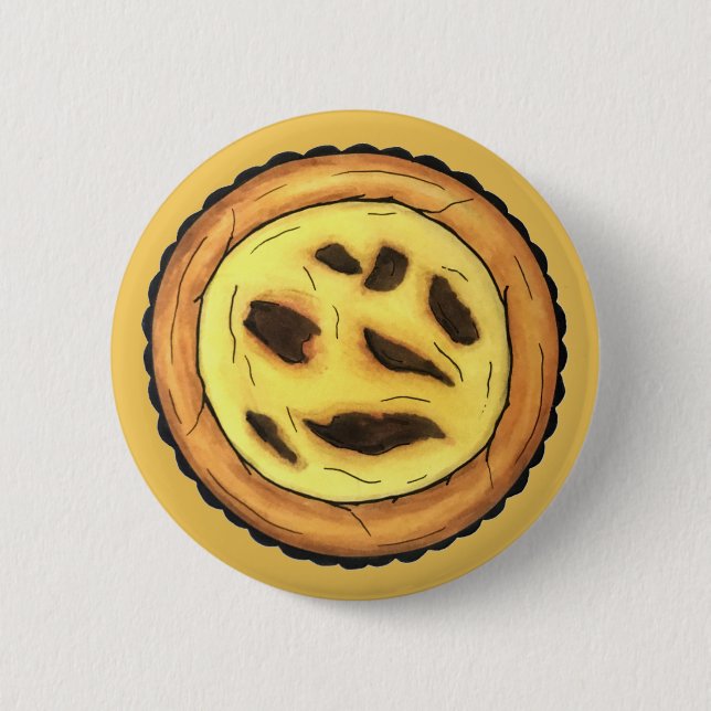 Portuguese Custard Egg Tart Pastel Pastéis de Nata 6 Cm Round Badge (Front)