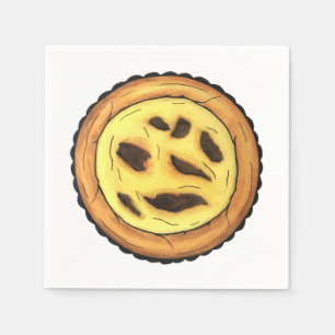 Portuguese Custard Egg Tart Pastel Pastéis de Nata Napkin