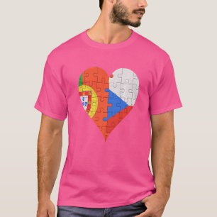 Portuguese Czech Flag Heart T-Shirt