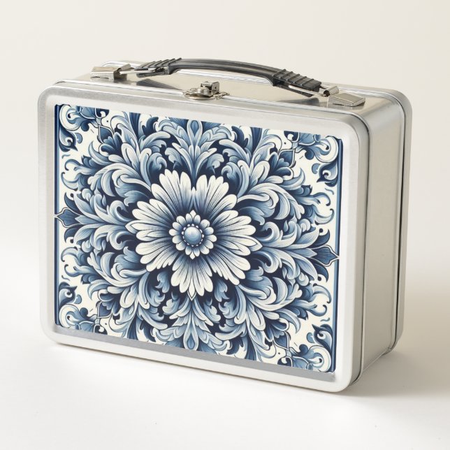 Portuguese design metal lunch box (Front)