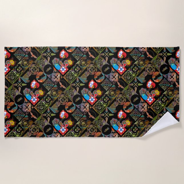 Portuguese designs  beach towel (Front)
