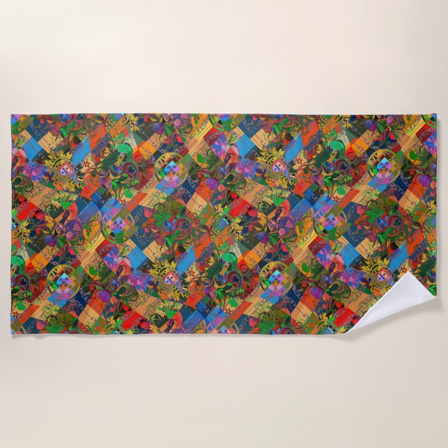 Portuguese designs  beach towel (Front)