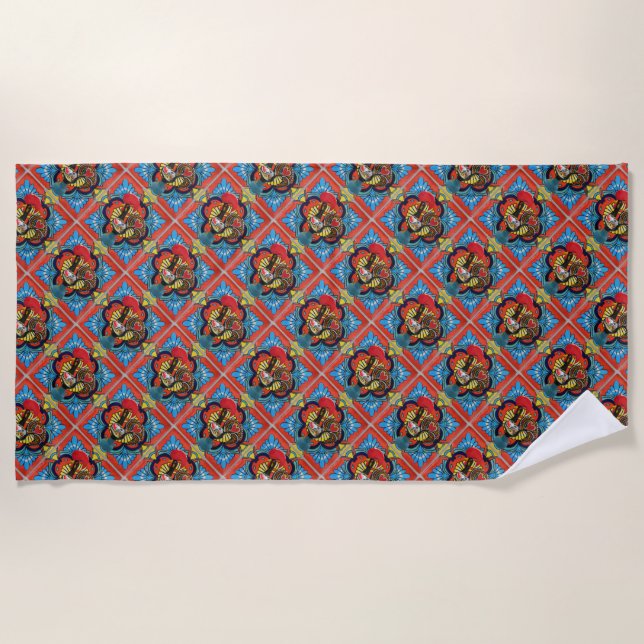 Portuguese designs  beach towel (Front)