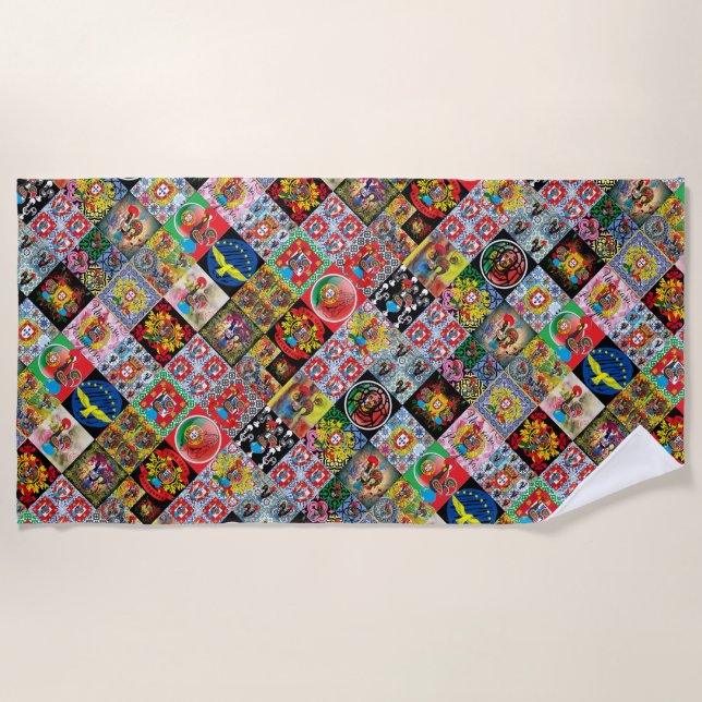 Portuguese designs  beach towel (Front)