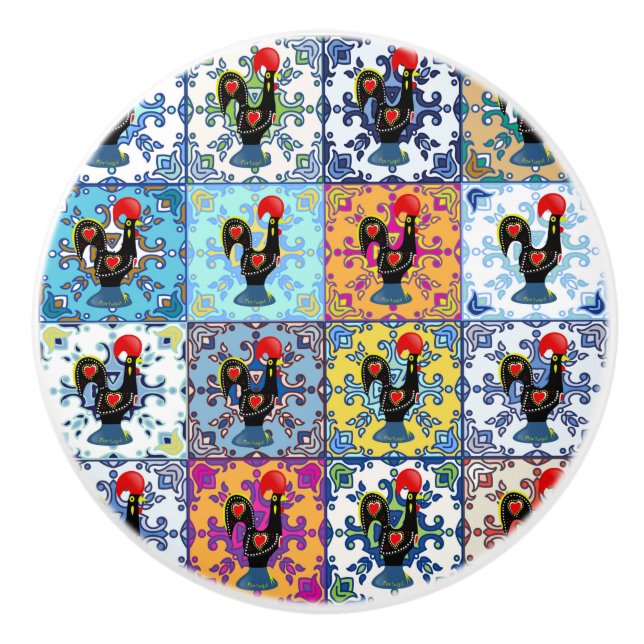 Portuguese designs ceramic knob (Front)