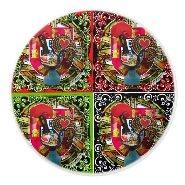 Portuguese designs ceramic knob (Front)