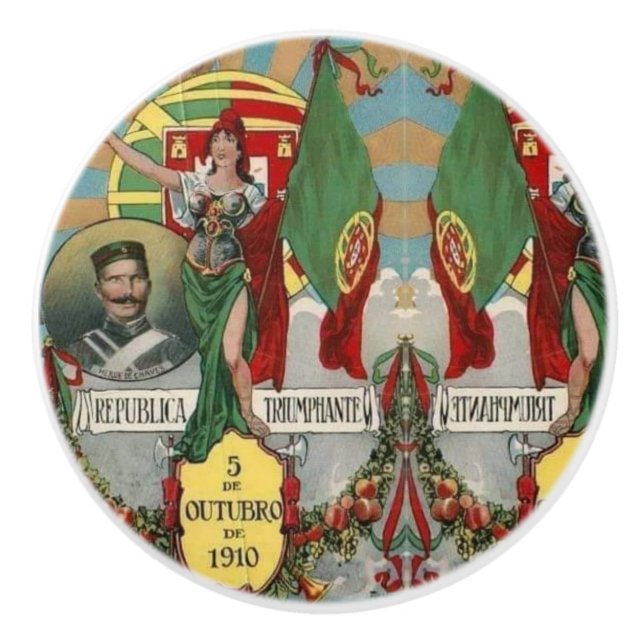 Portuguese designs ceramic knob (Front)